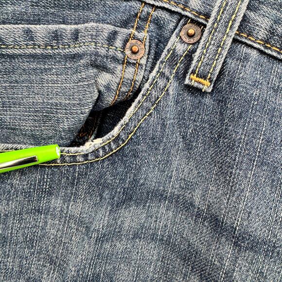 Levi's 559 Jeans Mens 40x30 (41x30 ACTUAL) Relaxed Straight Faded Wash Denim - Picture 5 of 10